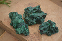 Natural Chatoyant Silky Malachite Specimens  x 3 From Kasompe, Congo - Toprock Gemstones and Minerals 