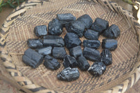 Natural Rough Schorl Black Tourmaline Crystals x 35 From Zimbabwe