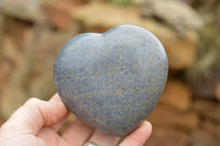 Polished Blue Lazulite Hearts x 6 From Madagascar - TopRock