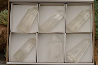 Polished Clear Quartz Crystal Points x 6 From Madagascar - TopRock