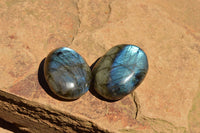 Polished Flashy Labradorite Palm Stones  x 20 From Tulear, Madagascar - TopRock