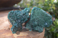 Natural Emerald Dioptase & Malachite Specimens  x 2 From Likasi, Congo - Toprock Gemstones and Minerals 