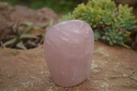 Polished Gemmy Pink Rose Quartz Standing Free Forms  x 3 From Ambatondrazaka, Madagascar - TopRock