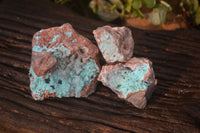 Natural Drusy Coated Chrysocolla Dolomite Specimens x 3 From Congo