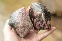 Polished One Side Polished Rhodonite Free Forms  x 5 From Madagascar - TopRock