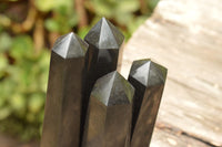 Polished Pitch Black Basalt Points  x 4 From Madagascar - TopRock