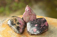 Polished One Side Polished Rhodonite Free Forms  x 5 From Madagascar - TopRock