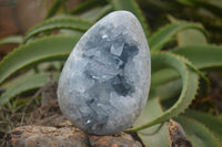 Natural Blue Celestite Crystal Centred Egg x 1 From Sakoany, Madagascar - Toprock Gemstones and Minerals 