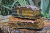 Natural Golden Blue Tigers Eye Specimens  x 2 From Prieska, South Africa - TopRock