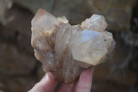 Natural Cascading White Phantom Smokey Quartz Clusters x 2 From Luena, Congo