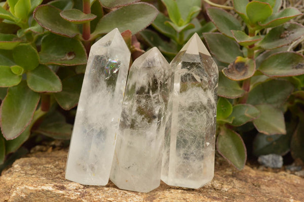 Polished Clear Quartz Crystal Points x 6 From Madagascar - TopRock