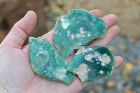 Polished Green Chrome Chalcedony Free Forms With A Rough Finish x 16 From Zimbabwe - TopRock