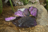 Natural Metallic Purpurite Cobbed Specimens x 4 From Erongo, Namibia