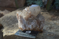 Natural Cascading White Phantom Smokey Quartz Clusters x 2 From Luena, Congo