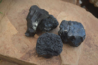 Natural Schorl Black Tourmaline Specimens (A to AA Grade) x 3 From Erongo, Namibia - Toprock Gemstones and Minerals 