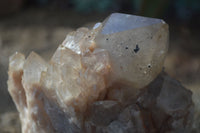 Natural Cascading White Phantom Smokey Quartz Clusters x 2 From Luena, Congo