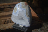 Polished Blue Lace Agate Standing Free Form  x 1 From Nsanje, Malawi - Toprock Gemstones and Minerals 