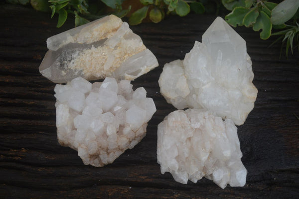 Natural Mixed Quartz Clusters  x 4 From Madagascar - Toprock Gemstones and Minerals 