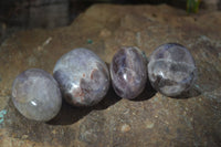 Polished Smokey Dream Amethyst Palm Stones  x 12 From Madagascar - Toprock Gemstones and Minerals 