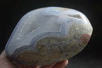 Polished Blue Lace Agate Standing Free Form  x 1 From Nsanje, Malawi - Toprock Gemstones and Minerals 