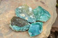 Polished Green Chrome Chalcedony Free Forms With A Rough Finish x 16 From Zimbabwe - TopRock