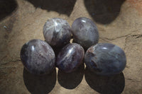 Polished Smokey Dream Amethyst Palm Stones  x 12 From Madagascar - Toprock Gemstones and Minerals 