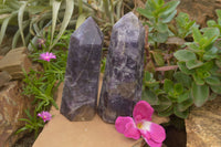 Polished Purple Lepidolite Mica Points  x 2 From Madagascar - TopRock