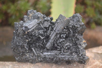 Natural Schorl Black Tourmaline Specimens With Hyalite On Some  x 6 From Erongo, Namibia - Toprock Gemstones and Minerals 