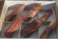 Polished Red Quartz Points From Ocean Jasper Deposit  x 6 From Madagascar