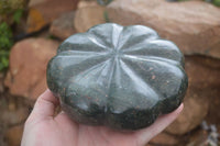 Polished Green Serpentine Pumpkin Carvings  x 2 From Zimbabwe - Toprock Gemstones and Minerals 