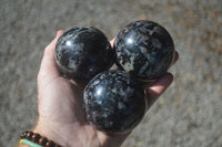 Polished Merlinite Gabbro Spheres  x 4 From Madagascar - Toprock Gemstones and Minerals 