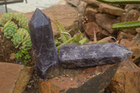 Polished Purple Lepidolite Mica Points  x 2 From Madagascar - TopRock