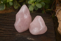 Polished Pink Rose Quartz Flame Sculptures x 6 From Antsirabe, Madagascar