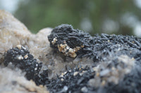 Natural Schorl Black Tourmaline Specimens With Hyalite Opal x 2 From Erongo Mountains, Namibia - TopRock