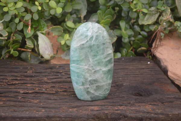 Polished Emerald Fluorite Standing Free Form  x 1 From Madagascar