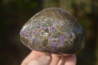 Polished Stichtite & Serpentine Standing Free Forms With Silky Purple Threads  x 3 From Barberton, South Africa - Toprock Gemstones and Minerals 