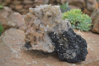 Natural Schorl Black Tourmaline Specimens With Hyalite Opal x 2 From Erongo Mountains, Namibia - TopRock