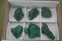 Natural Chatoyant Silky Malachite Specimens  x 6 From Kasompe, Congo - TopRock