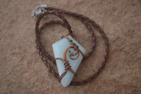 Polished Copper Wire Wrapped Blue Smithsonite Jewellery Pendants x 6 From Congo - Toprock Gemstones and Minerals 