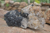 Natural Schorl Black Tourmaline Specimens With Hyalite Opal x 2 From Erongo Mountains, Namibia - TopRock