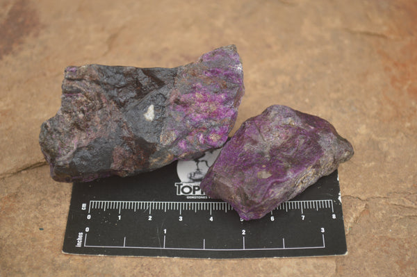 Natural XXX Rare Sugilite Rough Specimens  x 7 From Zambia - TopRock