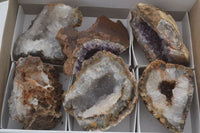 Natural Crystal & Amethyst Centred Geodes  x 6 From Zululand, South Africa - TopRock