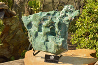 Natural XXL Crystalline Etched Mtorolite / Emerald Chrysoprase Specimen & Custom Metal Stand x 1 From Mutorashanga, Zimbabwe - TopRock