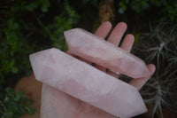 Polished Double Terminated Pink Rose Quartz Points  x 4 From Ambatondrazaka, Madagascar - TopRock