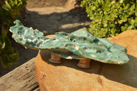 Natural XXL Crystalline Etched Mtorolite / Emerald Chrysoprase Specimen & Custom Metal Stand x 1 From Mutorashanga, Zimbabwe - TopRock