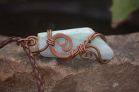 Polished Copper Wire Wrapped Blue Smithsonite Jewellery Pendants x 6 From Congo - Toprock Gemstones and Minerals 