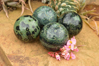 Polished Stromatolite Fossil / Kambamba Jasper Spheres  x 4 From Mahajanga, Madagascar - TopRock