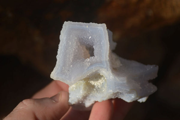 Natural Etched Blue Chalcedony Specimens  x 6 From Nsanje, Malawi