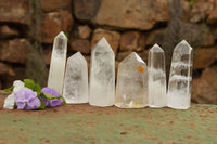 Polished Clear Quartz Crystal Points x 6 From Madagascar - TopRock