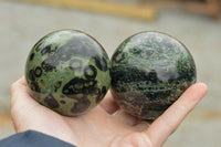 Polished Stromatolite Fossil / Kambamba Jasper Spheres  x 4 From Mahajanga, Madagascar - TopRock